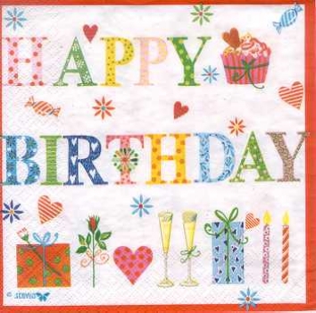 Serviette Happy Birthday, Rarität